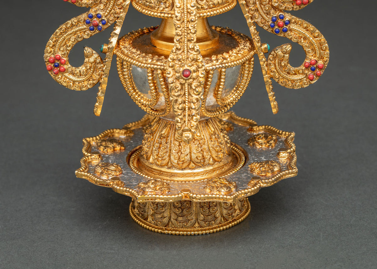 Che Bumba Ritual Vase | Gold-Plated Nepalese Art