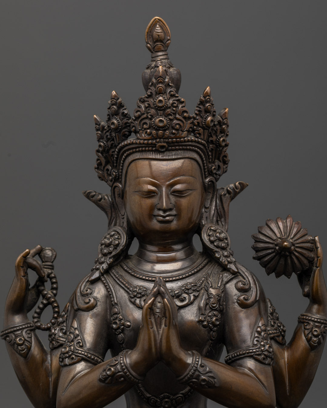Tibetan Chenrezig Statue | Four-Armed Avalokiteshvara