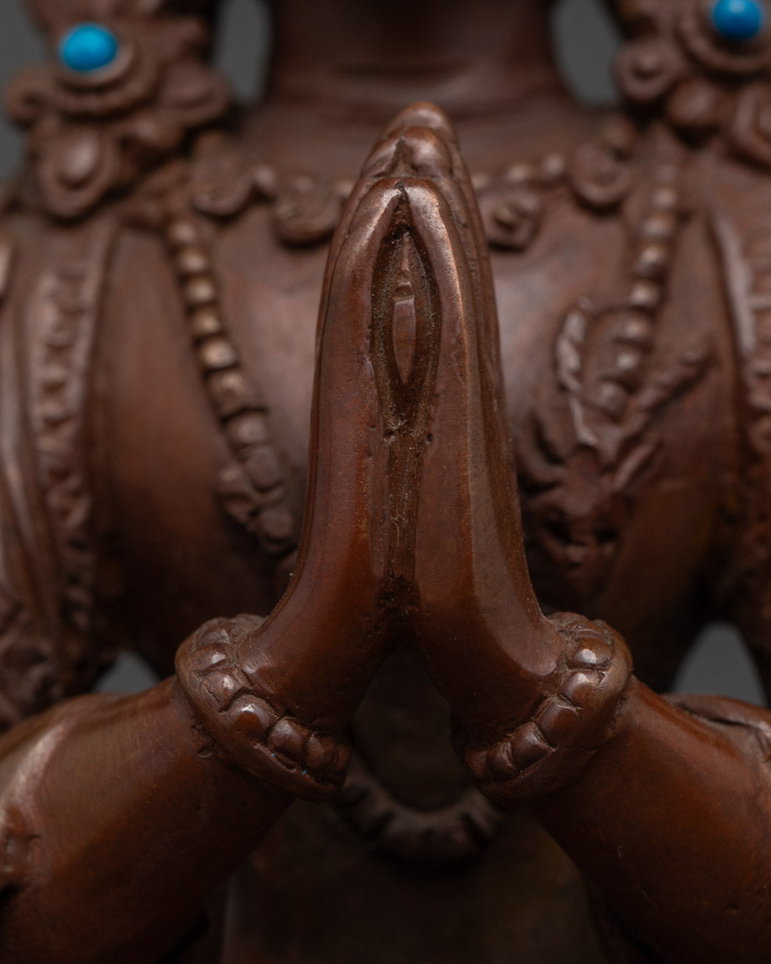 Unique Oxidized Chenrezig Statue | Handcrafted Spiritual Decor