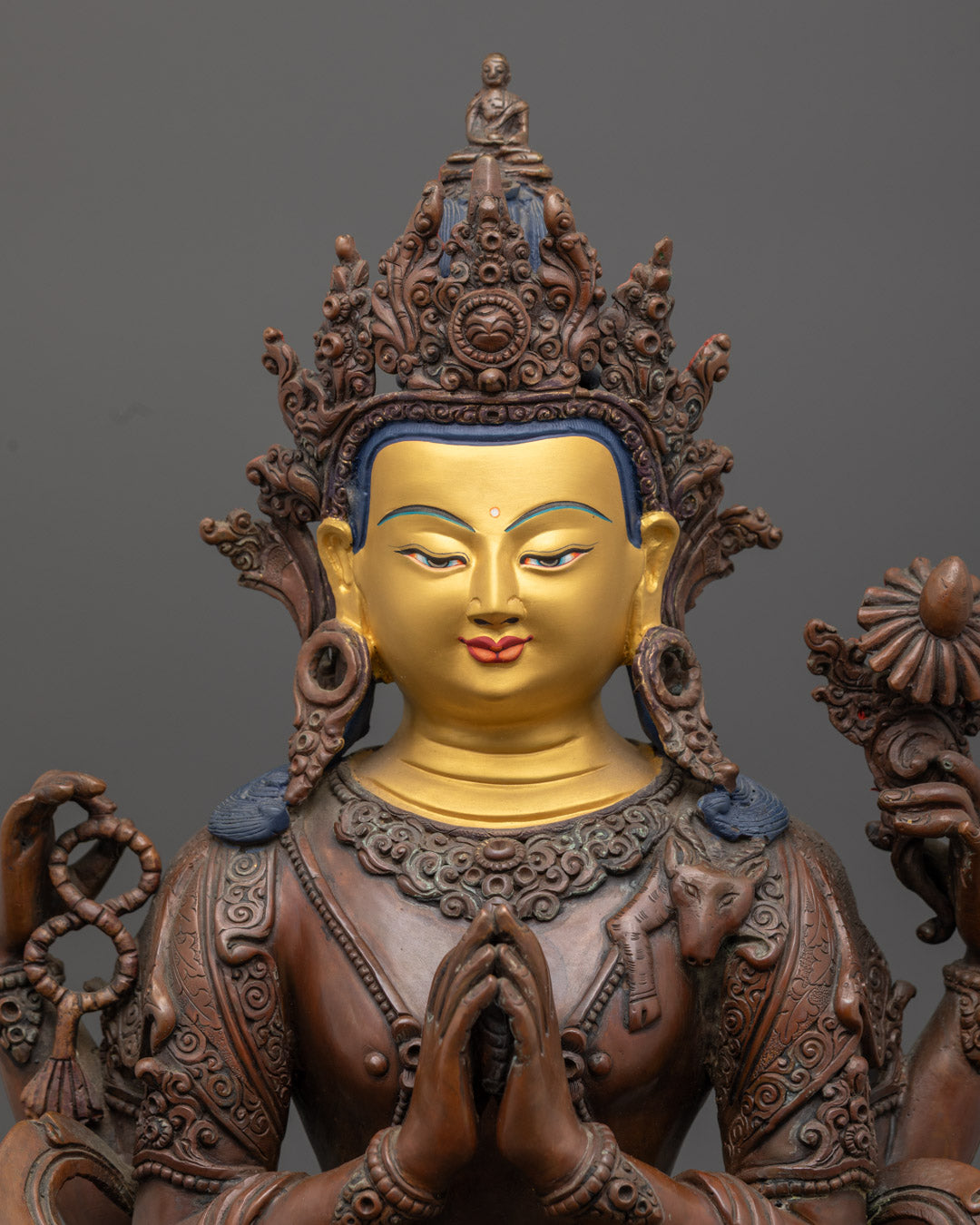Handmade Chenrezig Statue | Tibetan Buddha of Compassion