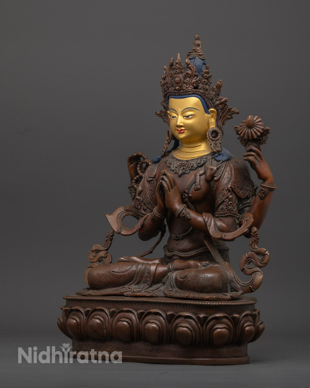Handmade Chenrezig Statue | Tibetan Buddha of Compassion