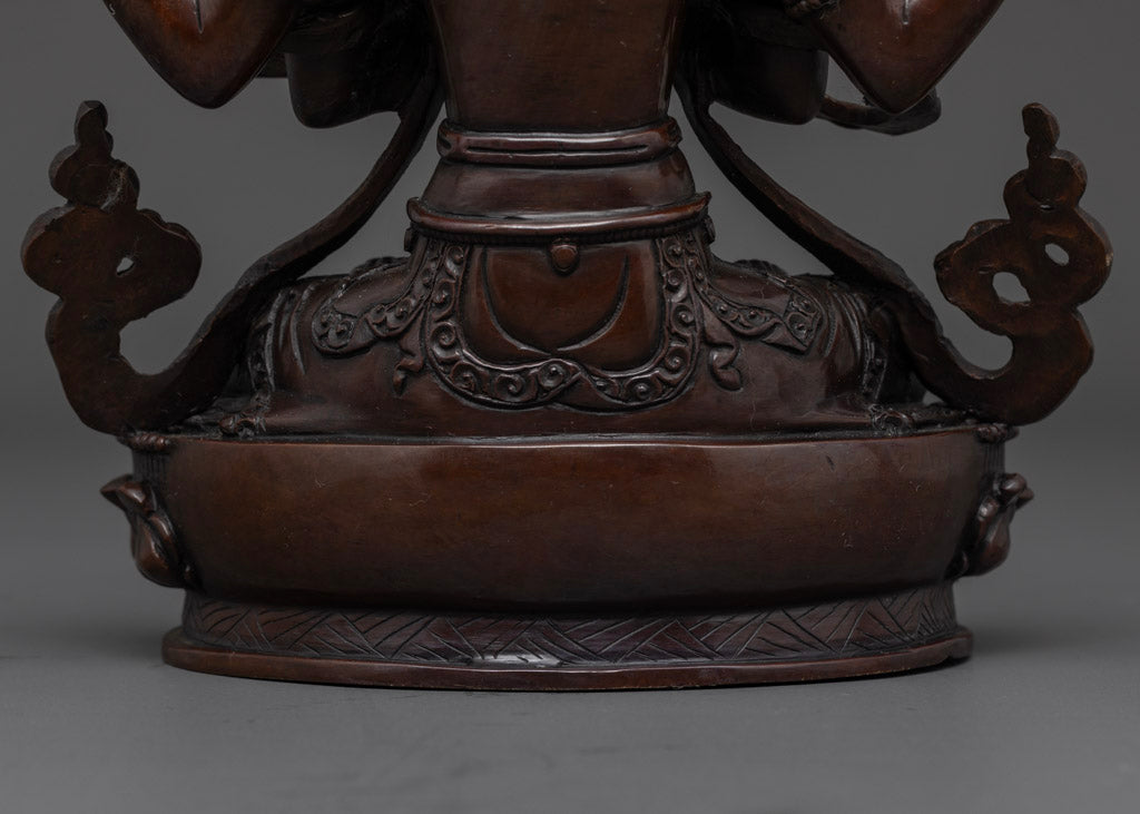 Chenrezig Statue | Oxidized Copper Avalokiteshvara