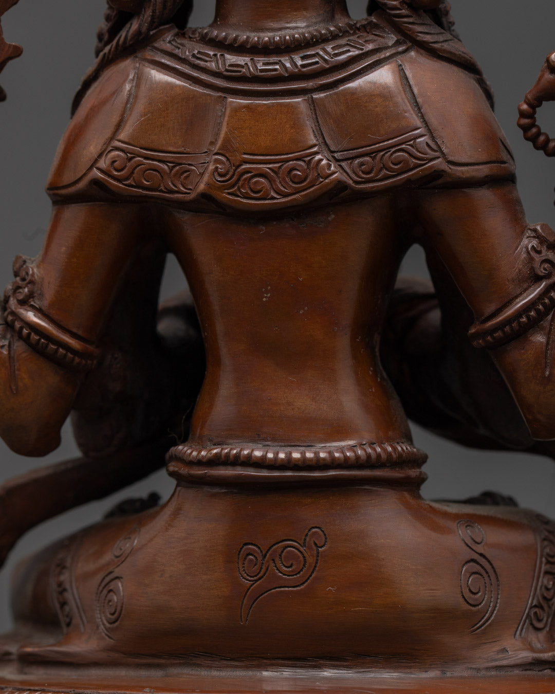 Oxidized Copper Chenrezig Statue | Traditional Buddhist Art