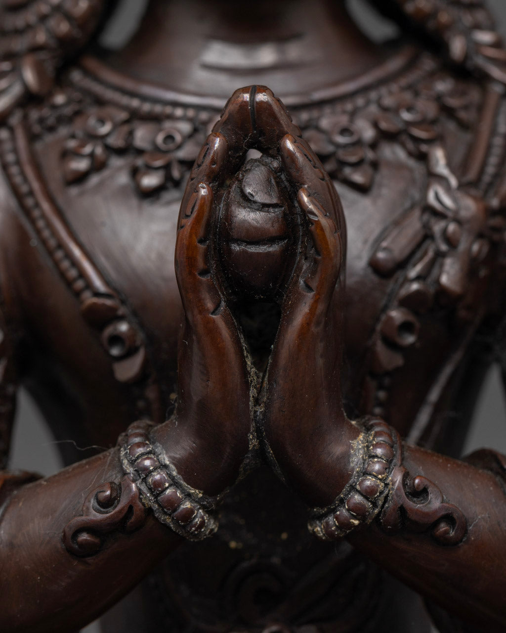 Chenrezig Statue | Oxidized Copper Avalokiteshvara