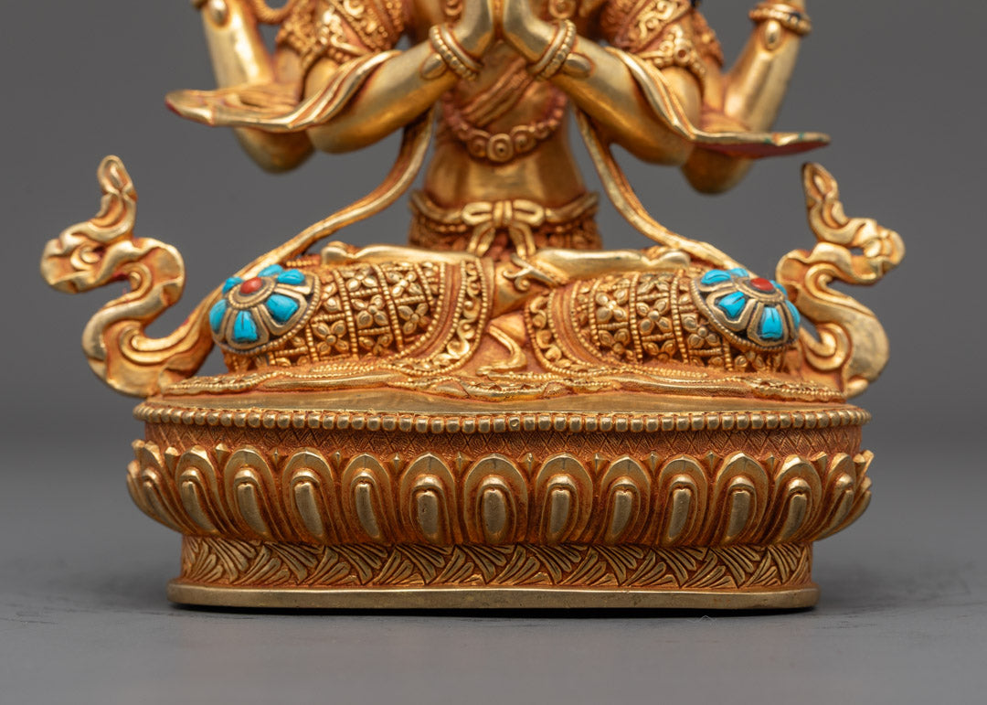 Chenrezig Statue | Hand-Carved Tibetan Bodhisattva
