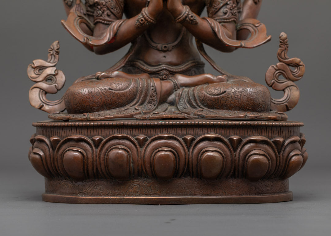 Handmade Chenrezig Statue | Tibetan Buddha of Compassion