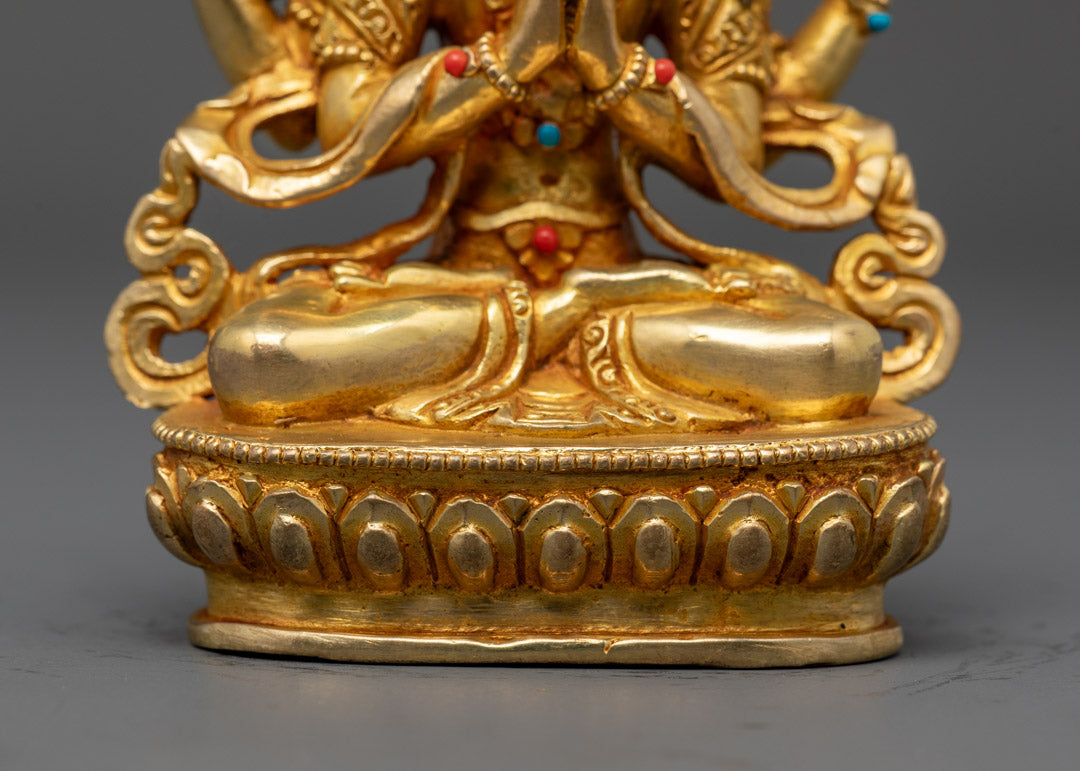 Chenrezig Statue | 24K Gold Gilded Icon of Divine Compassion