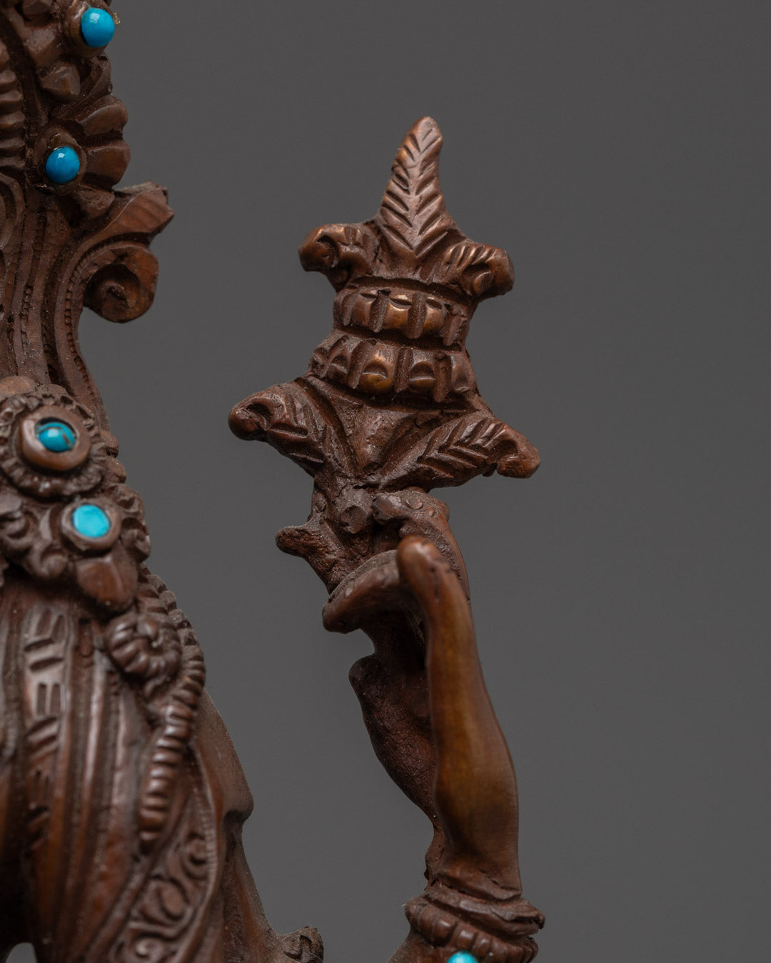 Oxidized Copper Chenrezig Statue | Traditional Buddhist Art