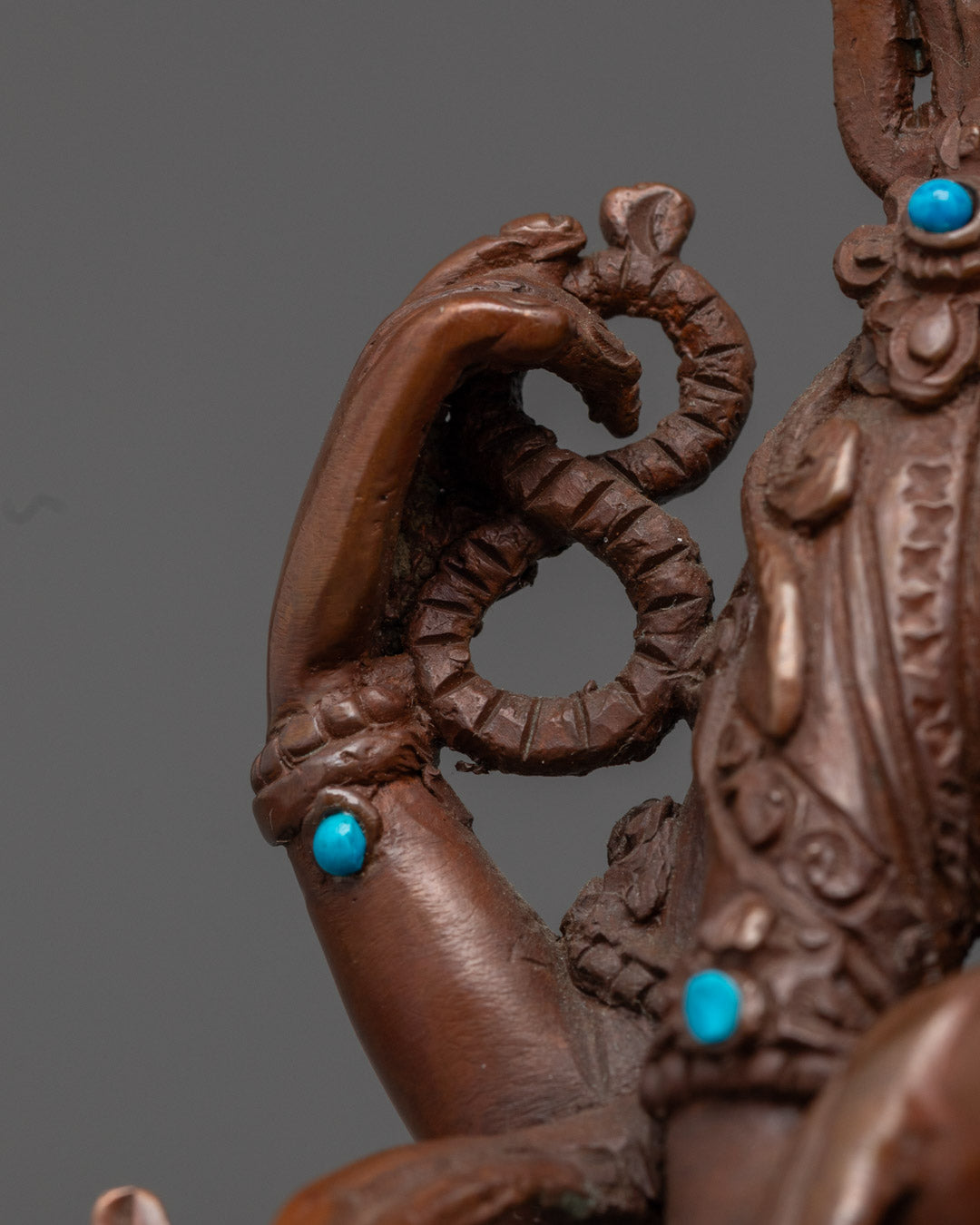 Unique Oxidized Chenrezig Statue | Handcrafted Spiritual Decor