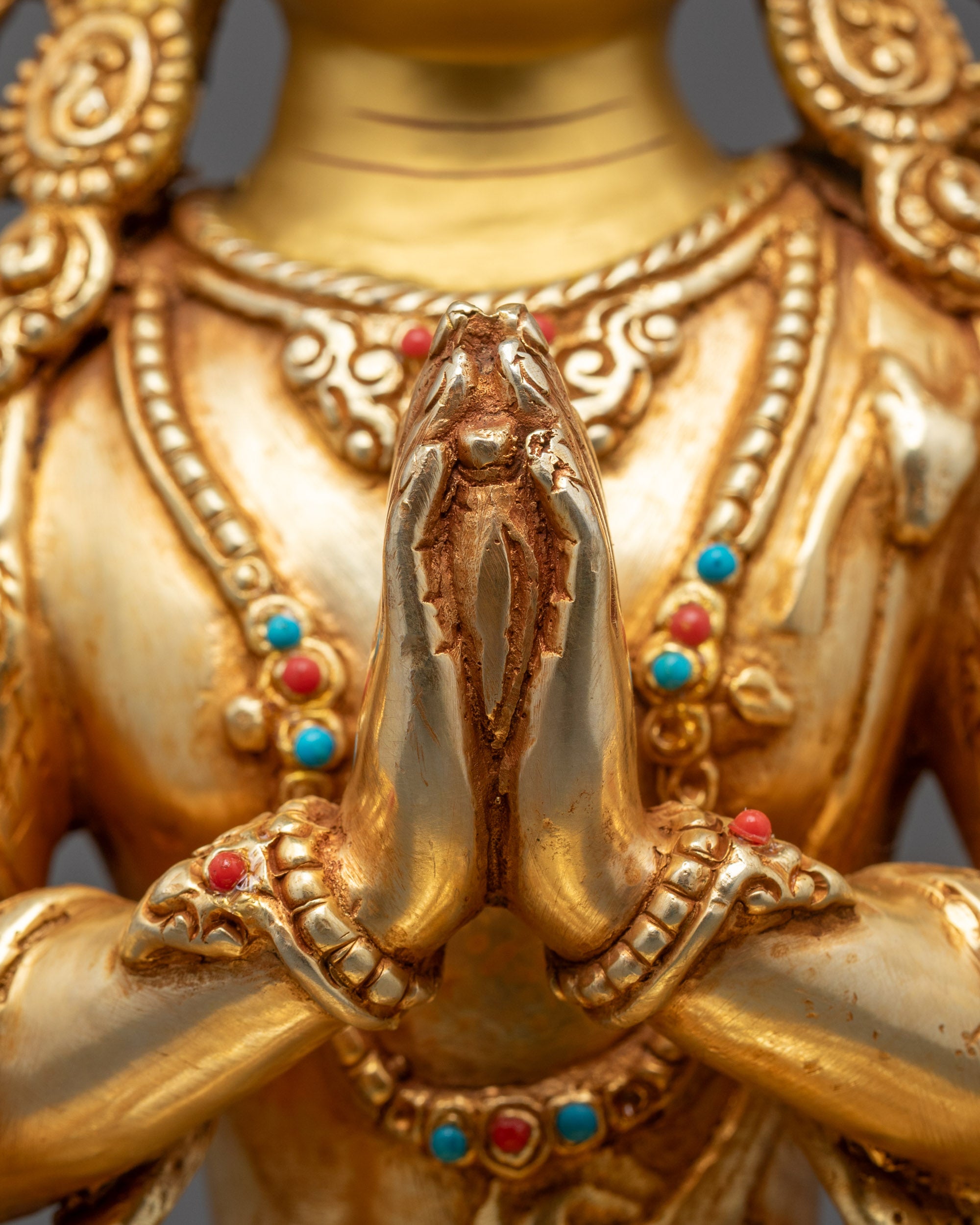 Nepalese Chenrezig Statue | Traditional Lost-Wax Method Artwork
