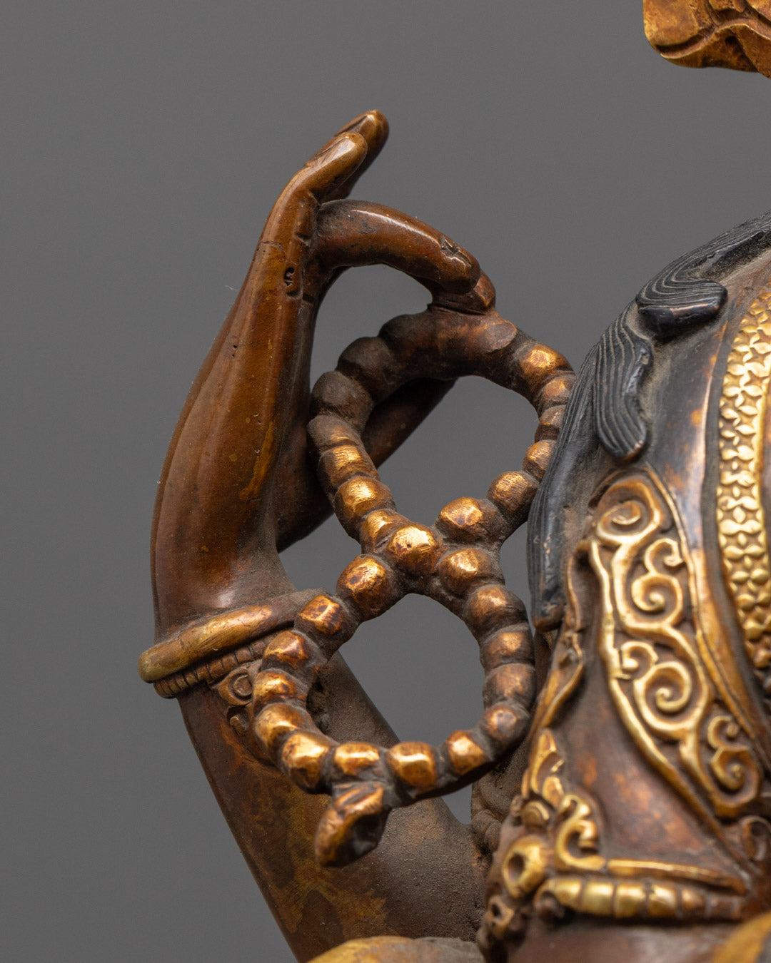 Authentic Oxidized Chenrezig Statue | Himalayan Buddhist Art