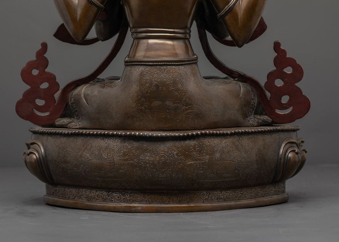 Handcrafted Chenrezig Statue | Tibetan Buddha of Compassion