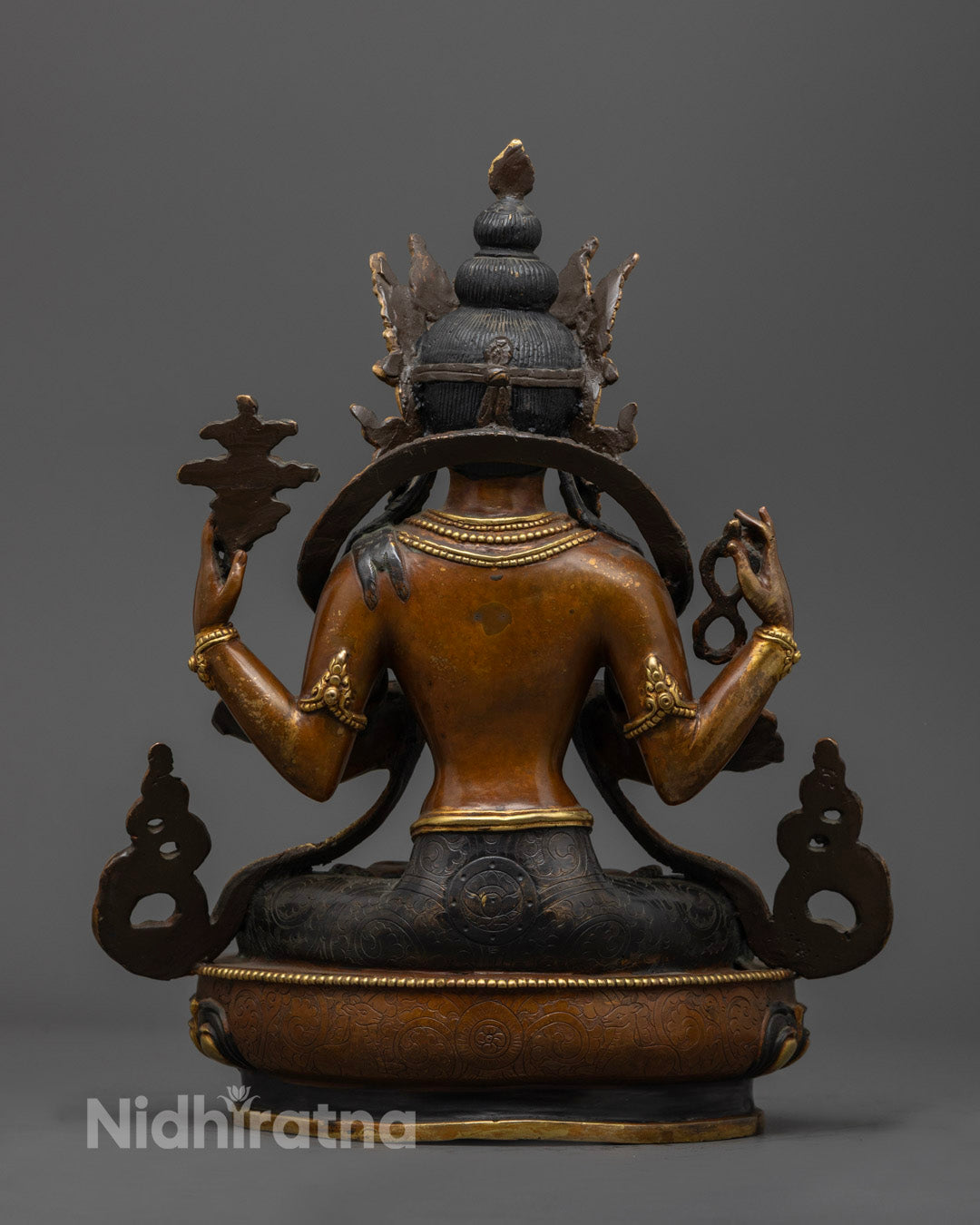 Chenrezig Bodhisattva Statue | Handcrafted Oxidized Copper Statue