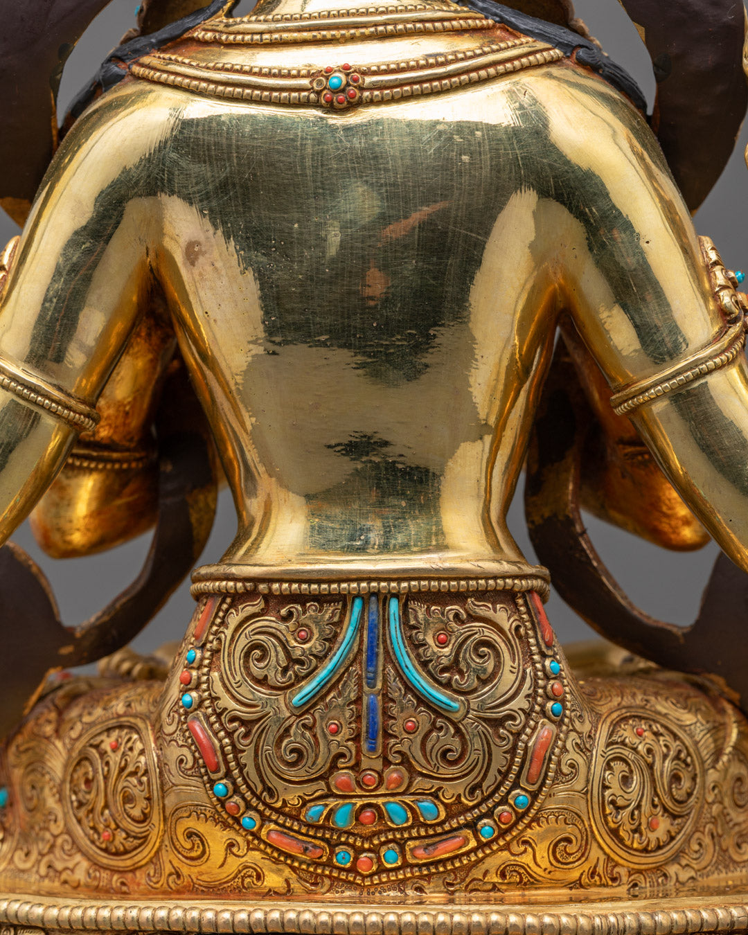 Hand-Craved Sacred Chenrezig Statue | Traditional Tibetan Art