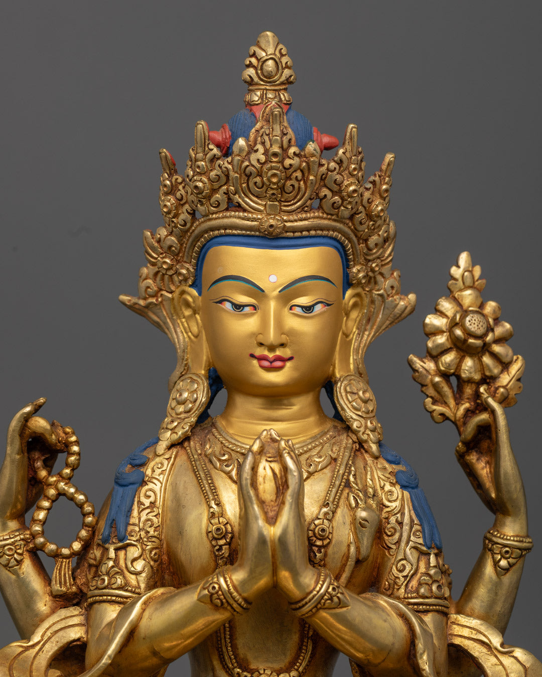 Tibetan Chenrezig Sculpture | Sacred Deity Statue for Spiritual Spaces