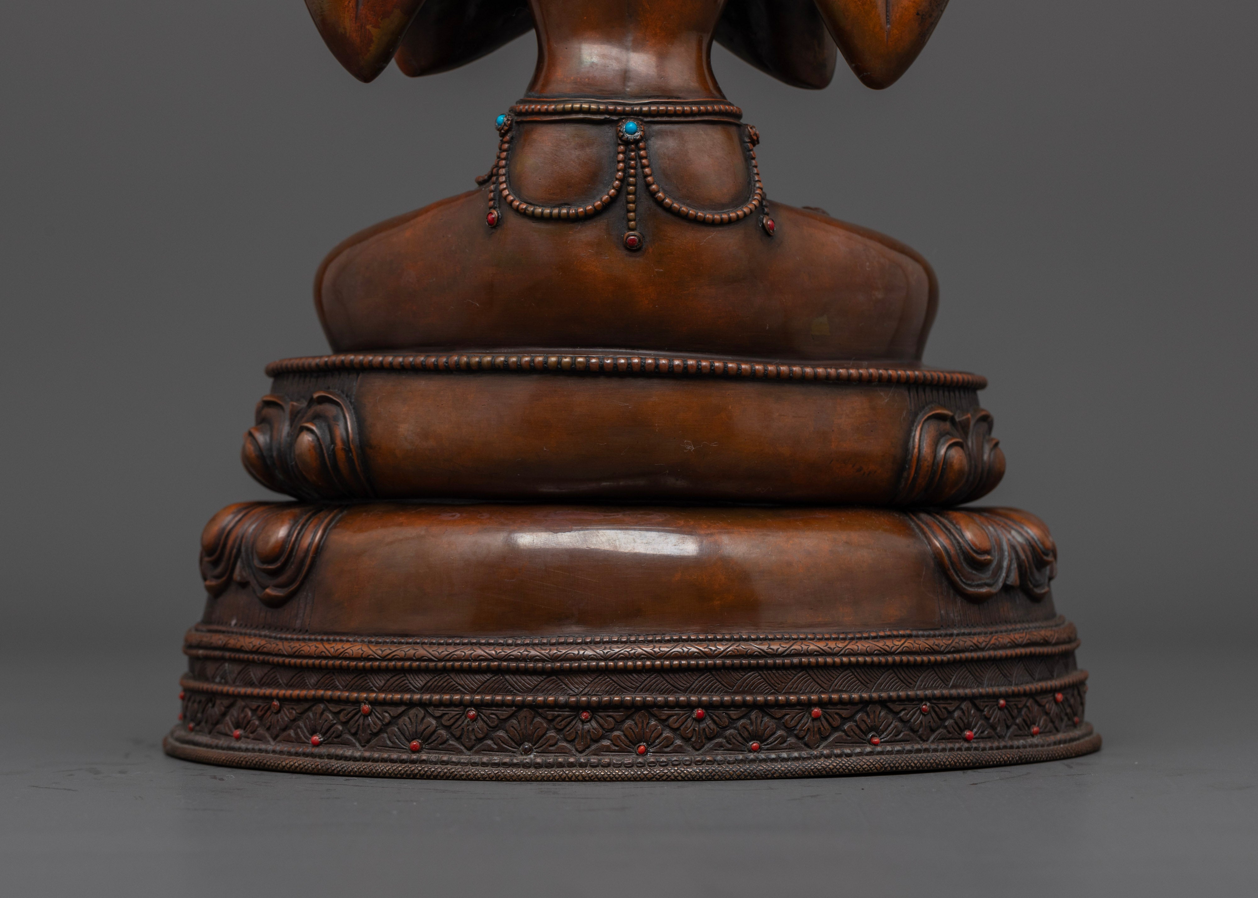 Oxidized Chenrezig Statue: Sacred Art for Peace