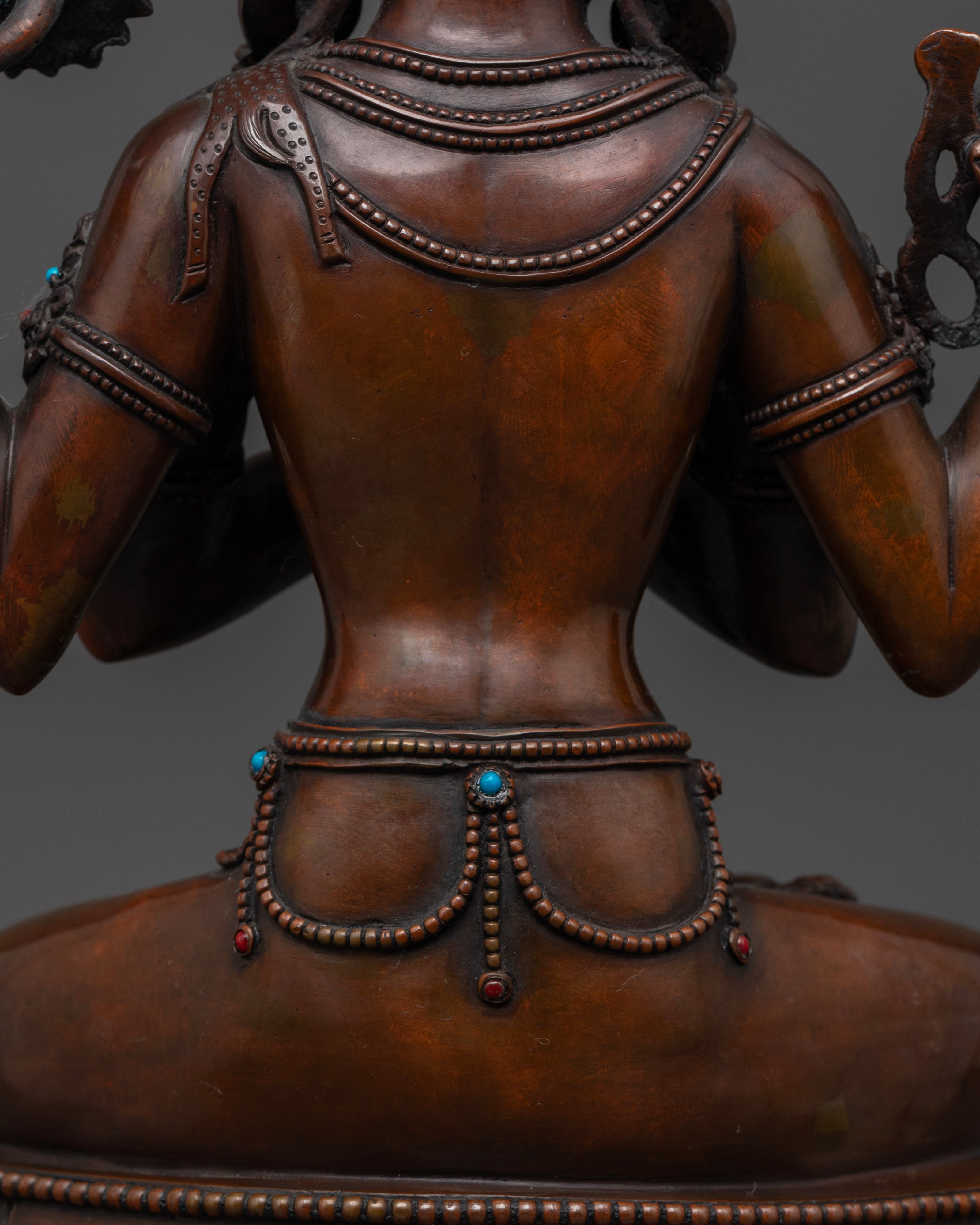 Oxidized Chenrezig Statue: Sacred Art for Peace