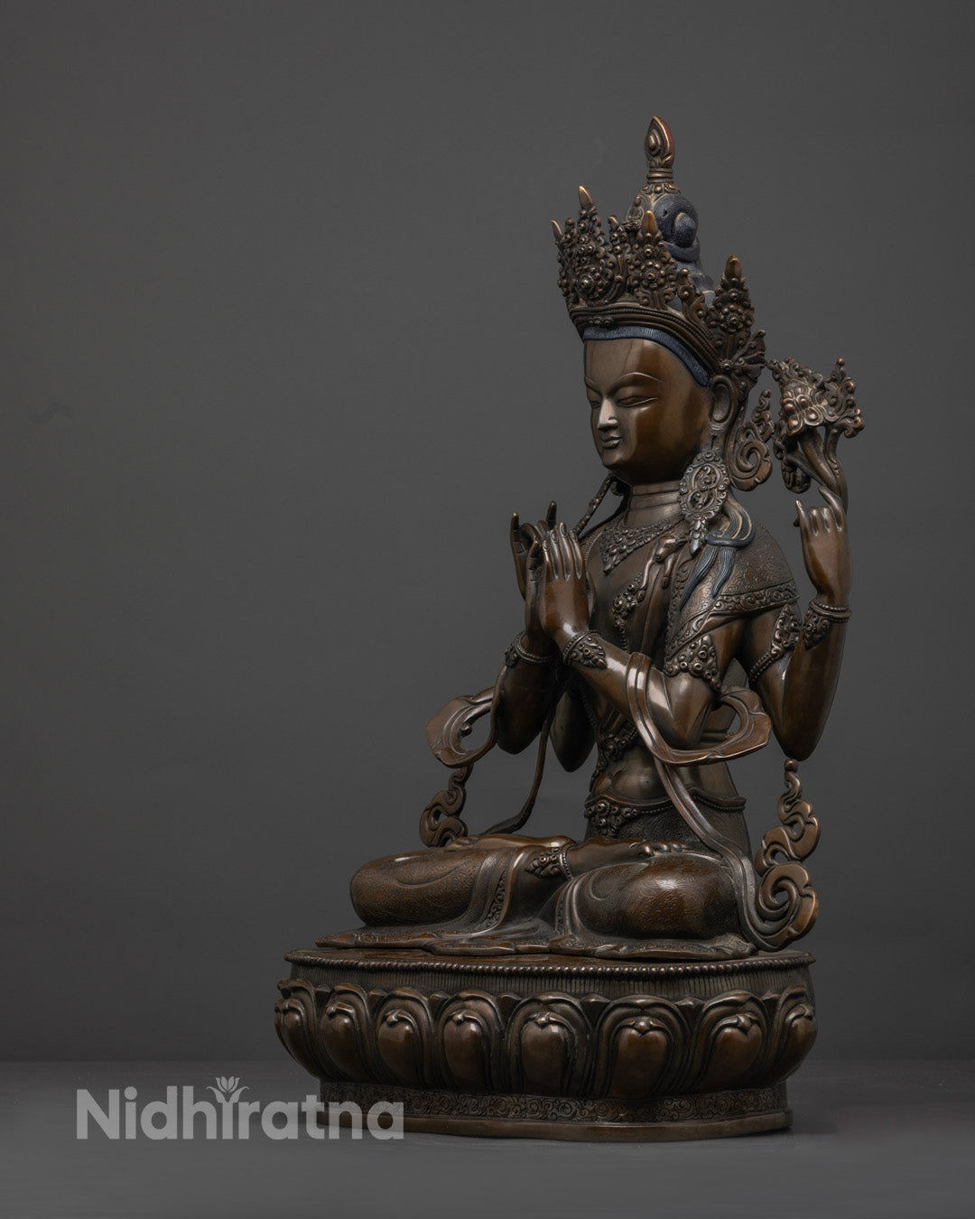 Handcrafted Chenrezig Statue | Tibetan Buddha of Compassion