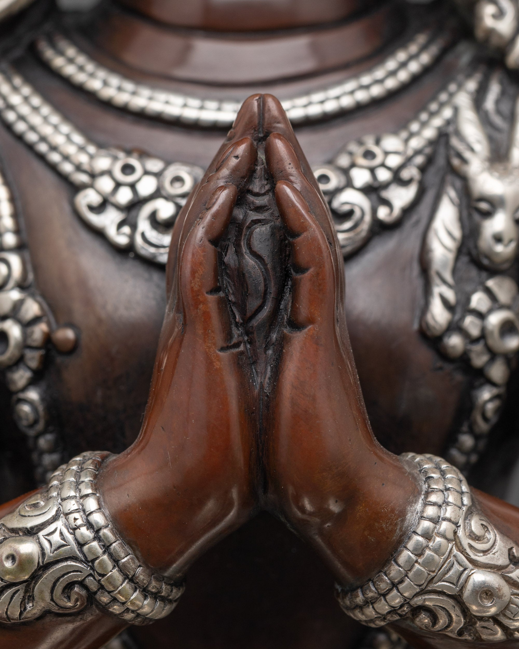 Buddhist Oxidized Chenrezig Statue | Compassionate Bodhisattva Idol