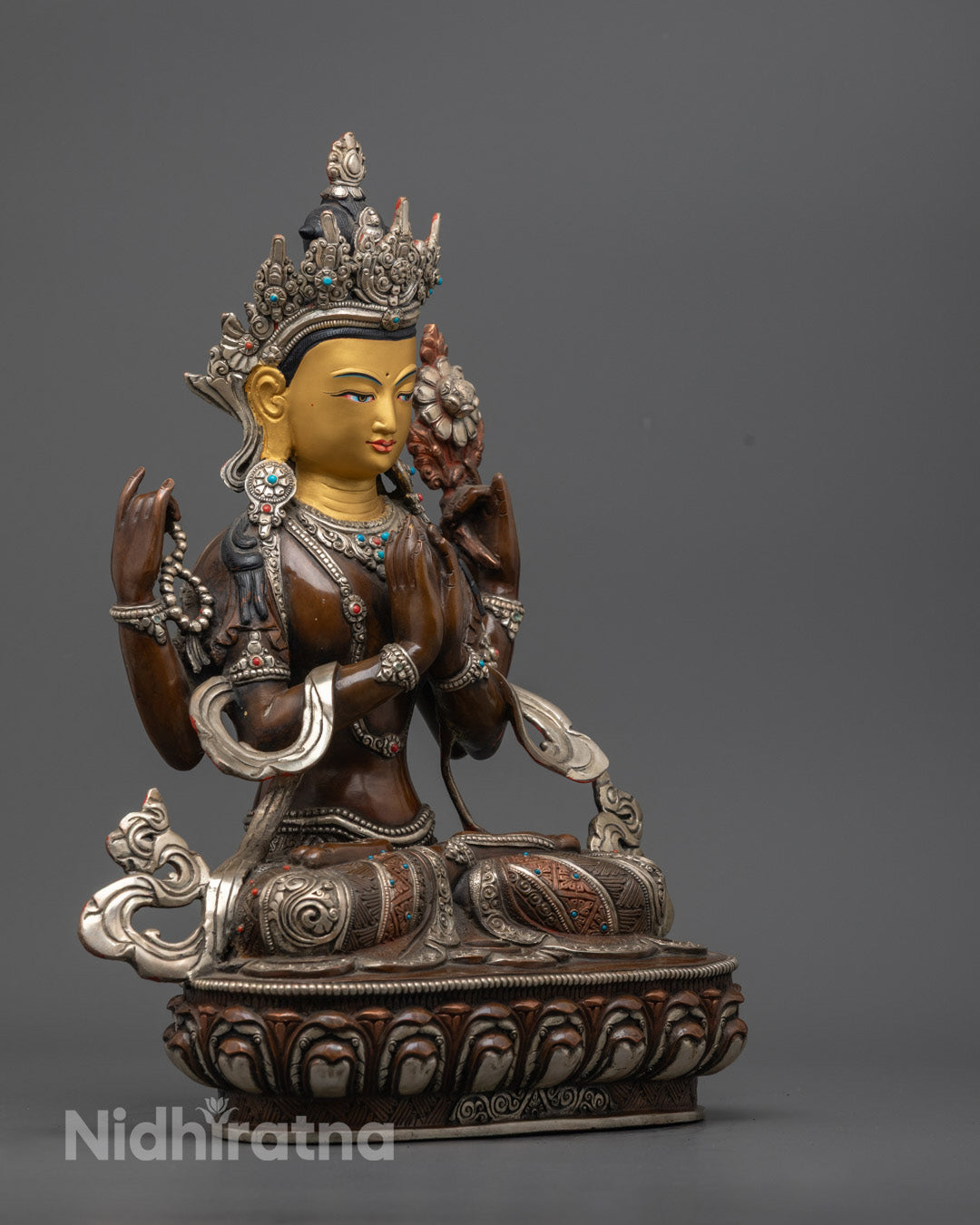 Traditional Chenrezig Statue | Handmade Tibetan Art