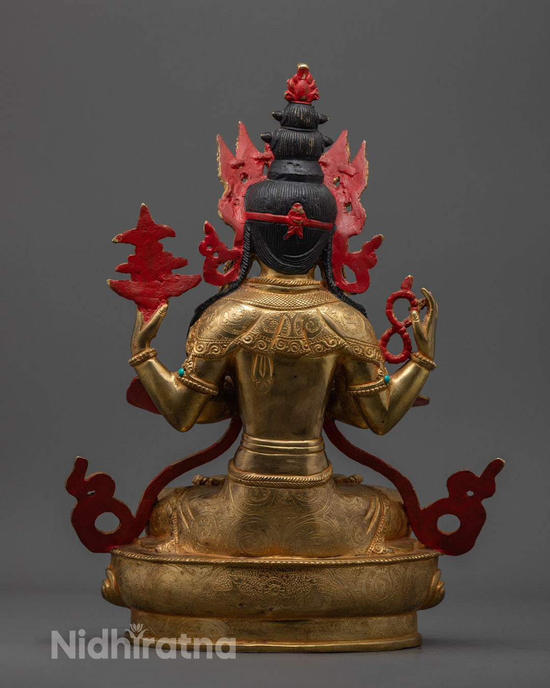 Hand-carved Chenrezig Statue | Handmade Tibetan Statue