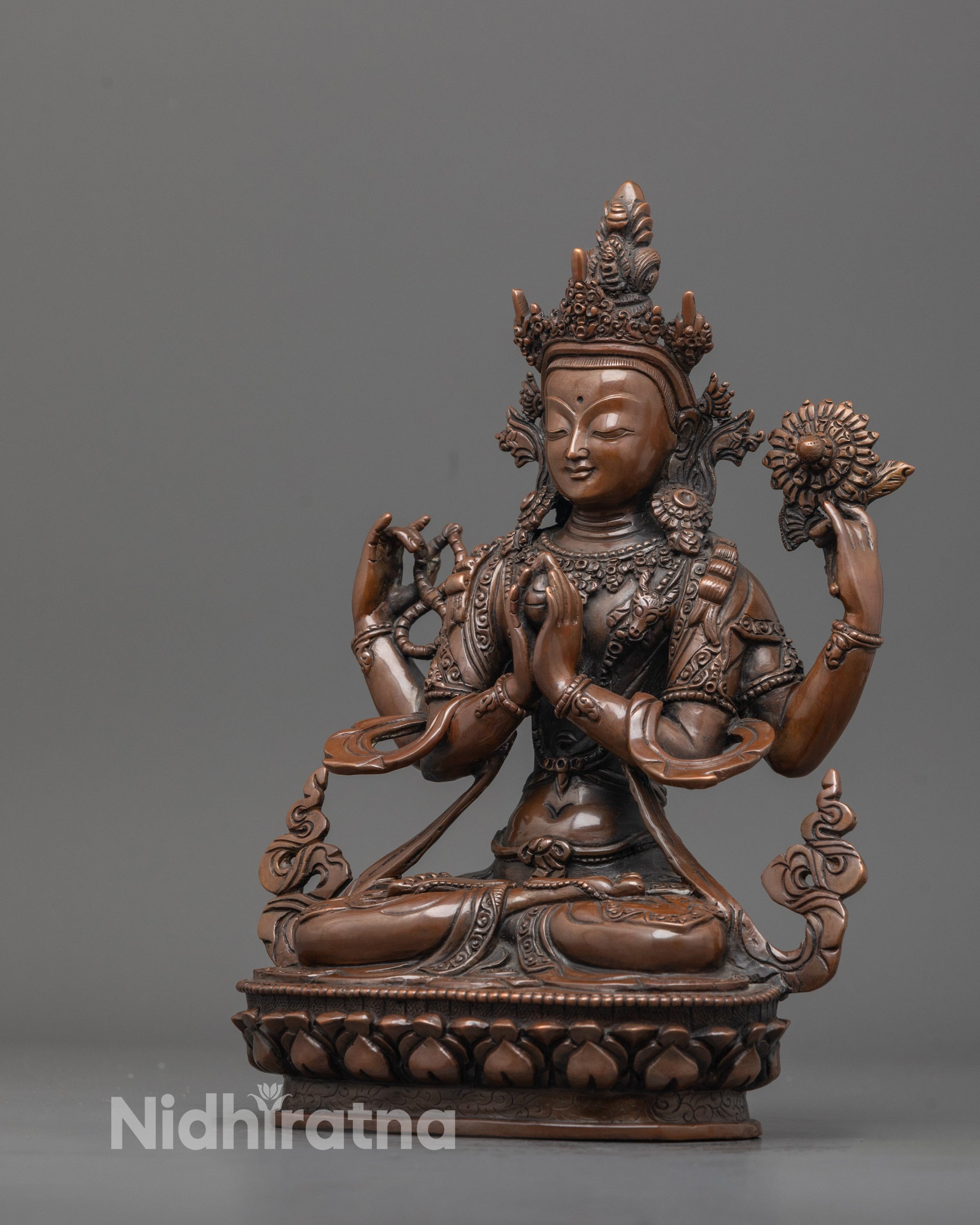 Divine Chenrezig Sculpture | Tibetan Deity for Compassionate Energy