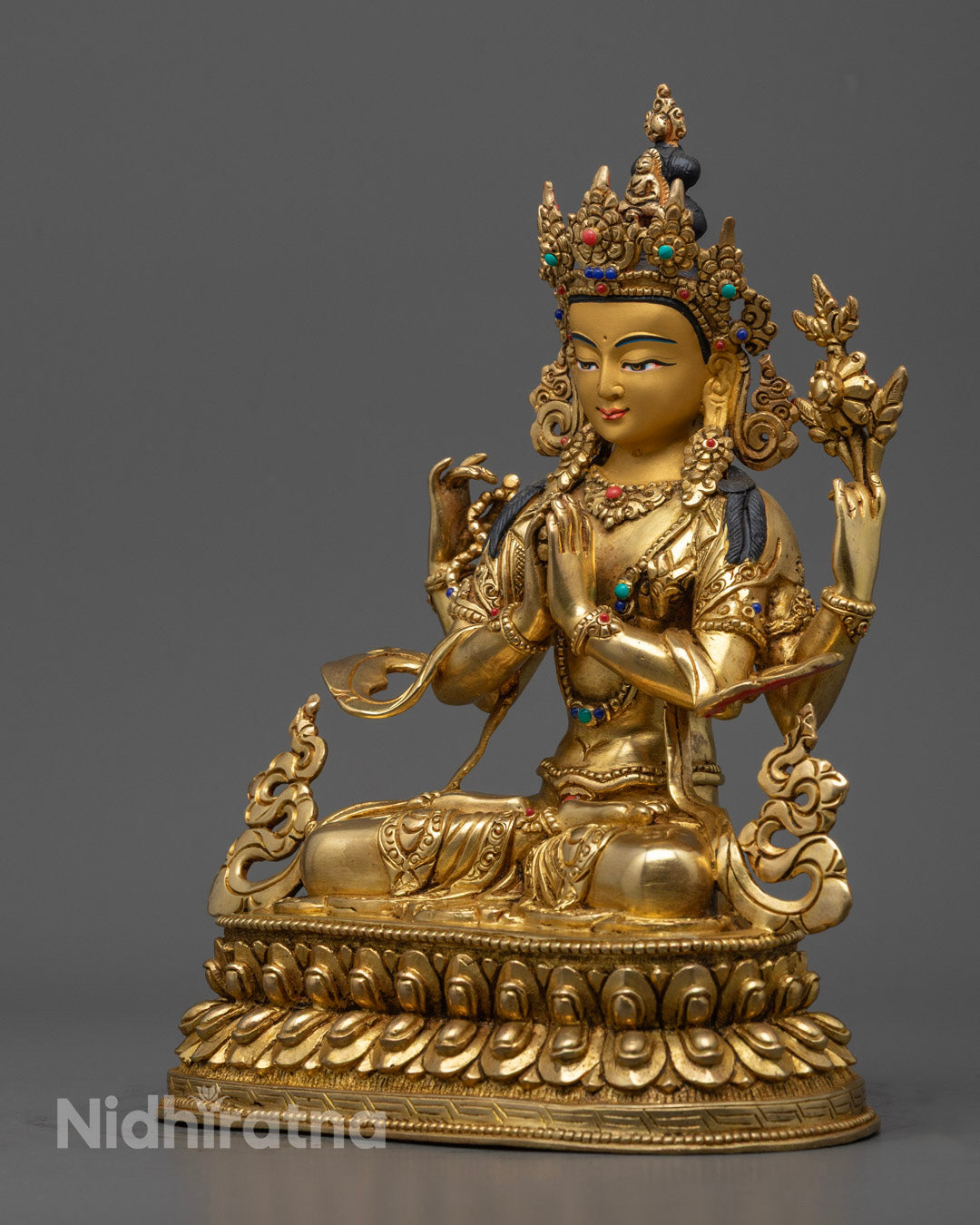 Chenrezig Statue Bodhisattva of Compassion | Tibetan Buddhist Altar Decor