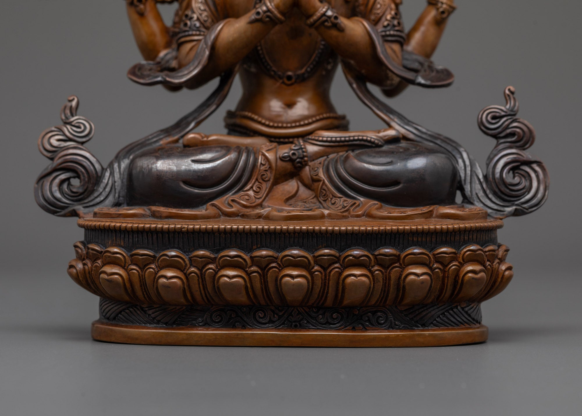 Buddhist Oxidized Lokeshvara Statue | Spiritual Decor