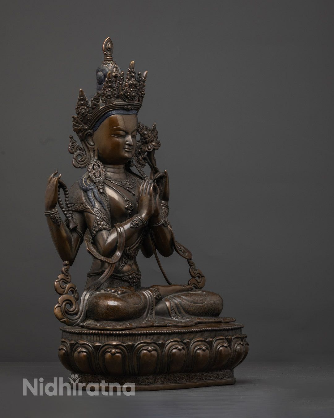 Handcrafted Chenrezig Statue | Tibetan Buddha of Compassion