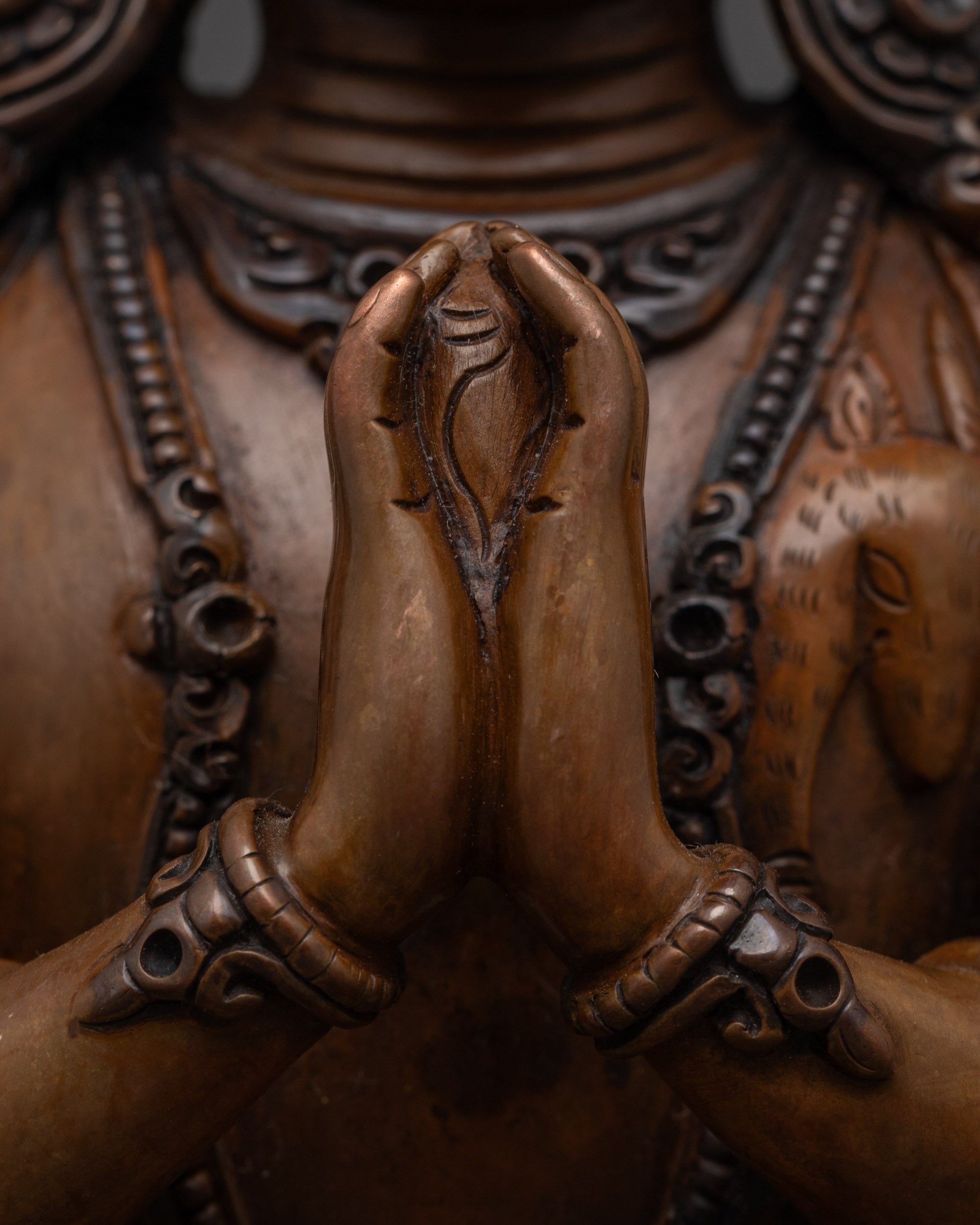 Buddhist Oxidized Lokeshvara Statue | Spiritual Decor