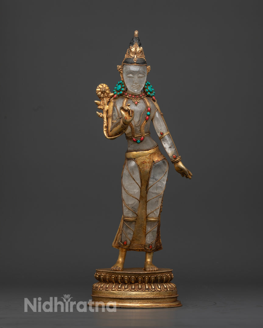 Crystal Standing Chenrezig Statue | Buddhist Sculpture