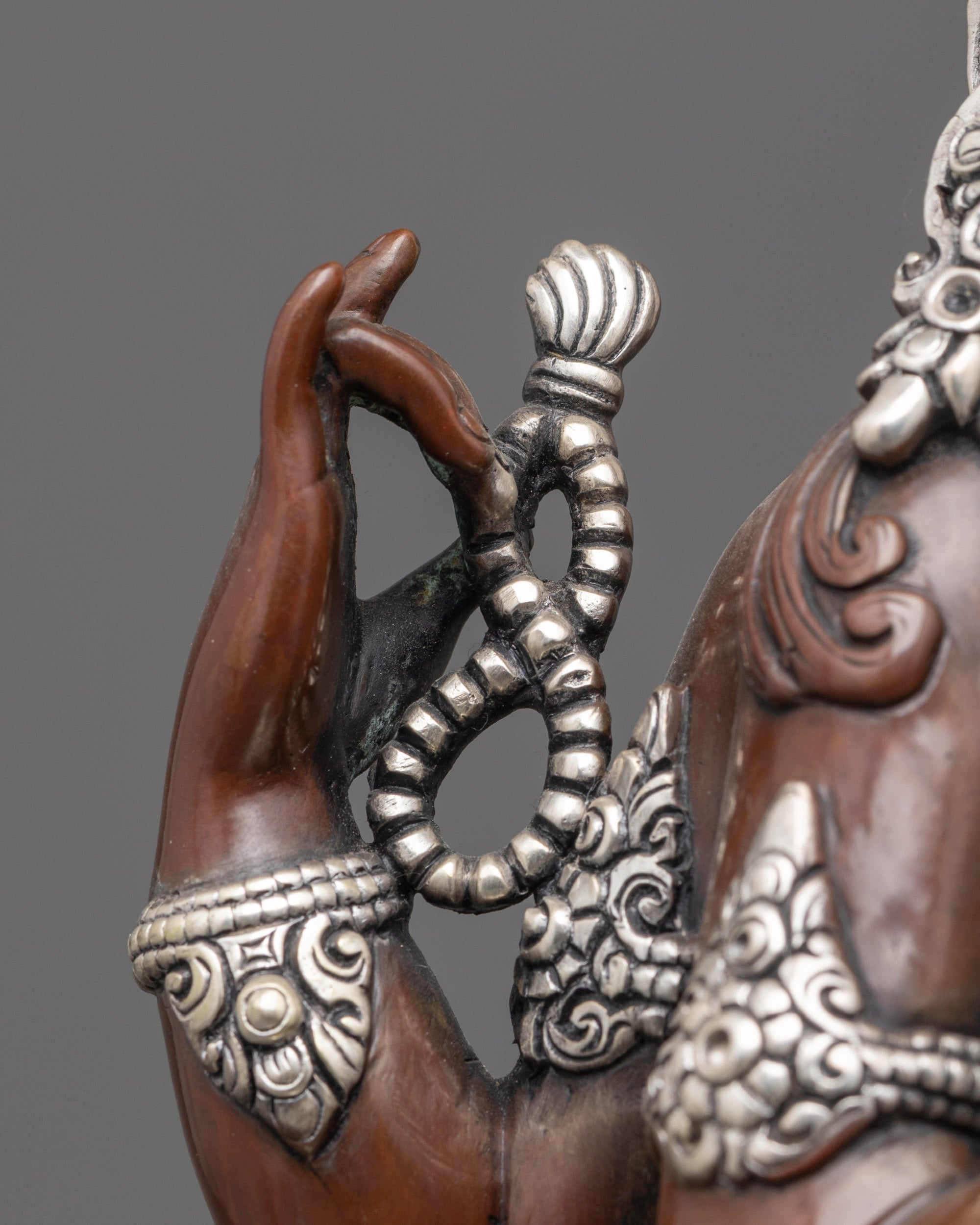 Buddhist Oxidized Chenrezig Statue | Compassionate Bodhisattva Idol