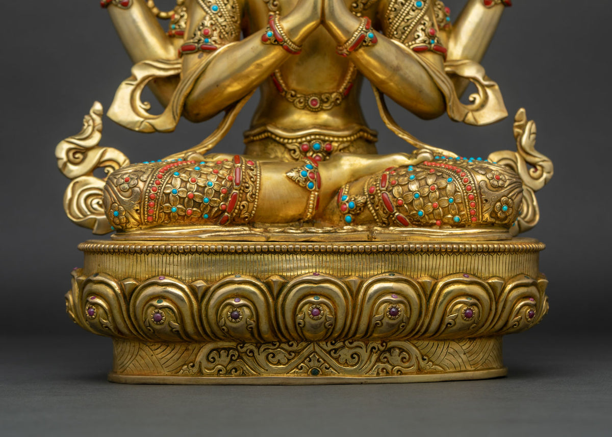 Four-armed Chenrezig Avalokiteshvara Statue | Bodhisattva of Compassion