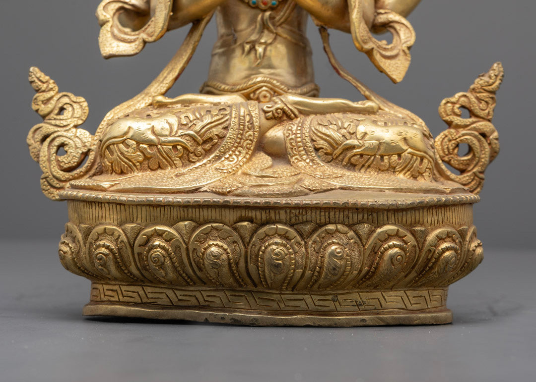 Nepalese Chenrezig Statue | Hand-Carved Avalokiteshvara