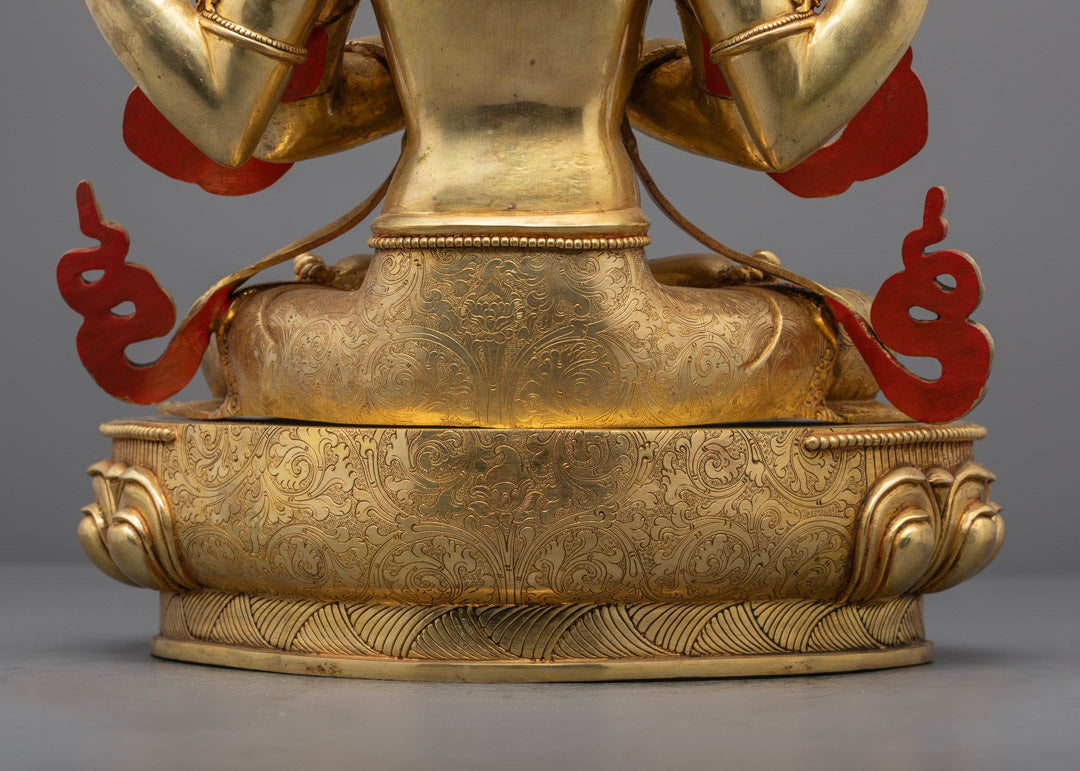 Chenrezig Deity Statue | Nepal Hand-Carved Avalokiteshvara