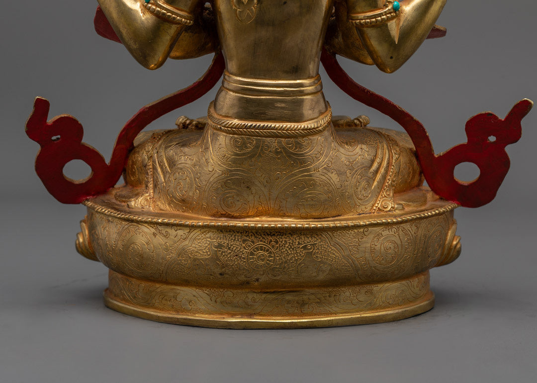 Hand-carved Chenrezig Statue | Handmade Tibetan Statue
