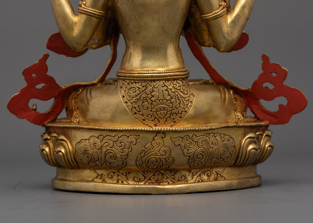 Tibetan Chenrezig Sculpture | Sacred Deity Statue for Spiritual Spaces