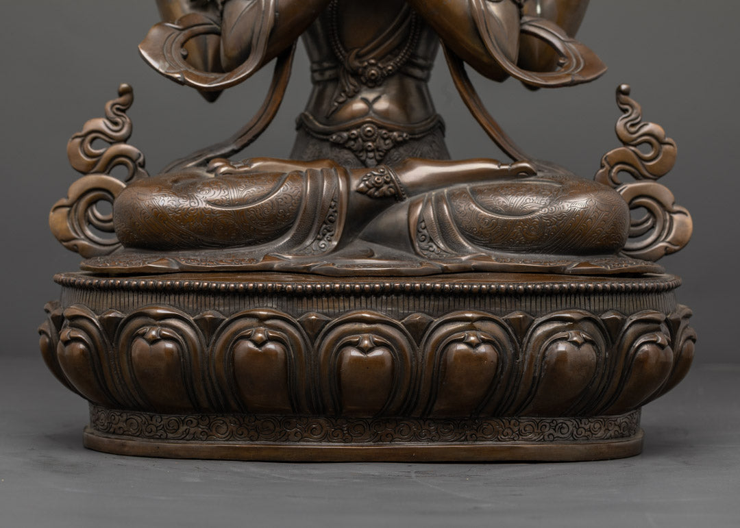 Handcrafted Chenrezig Statue | Tibetan Buddha of Compassion