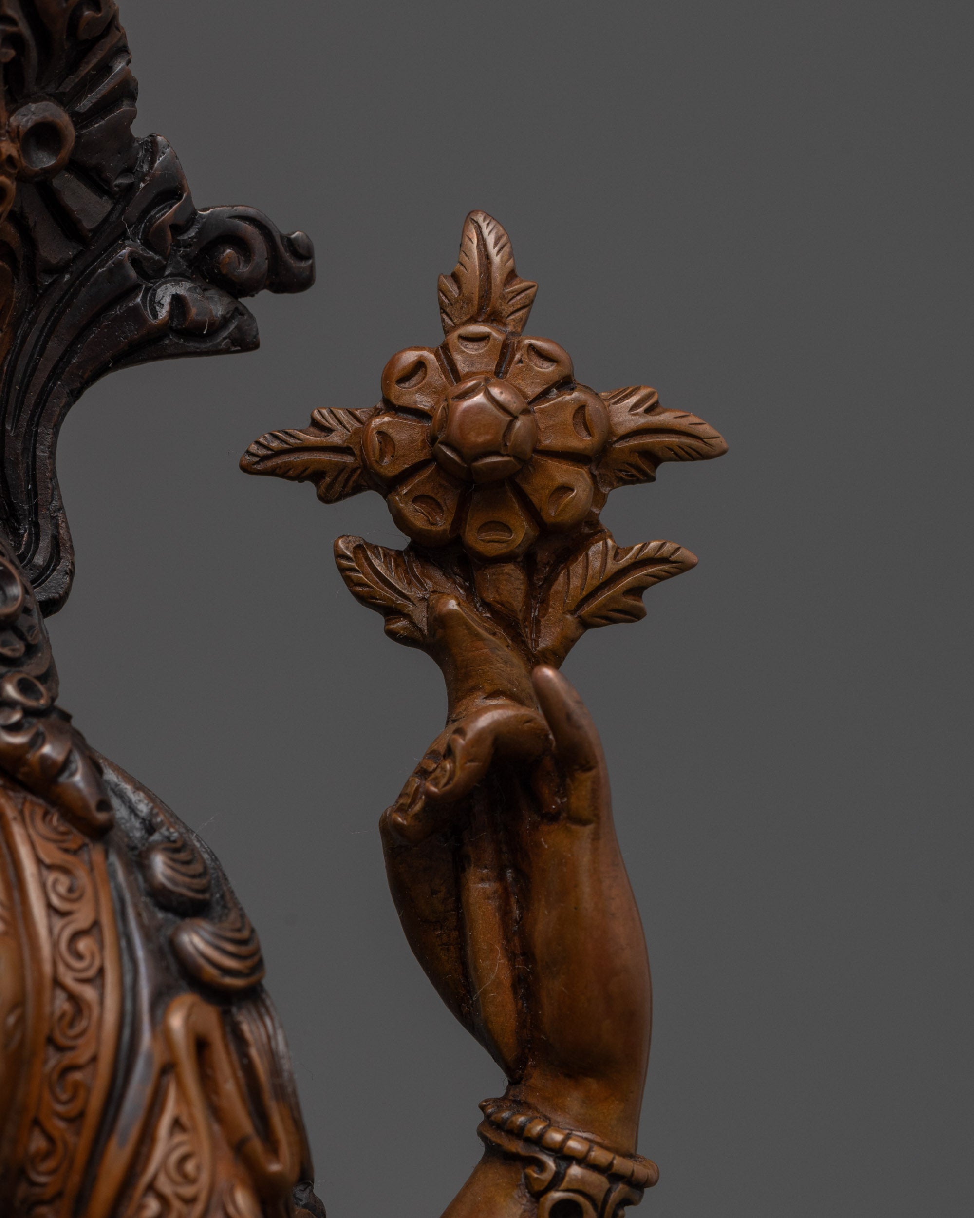Buddhist Oxidized Lokeshvara Statue | Spiritual Decor