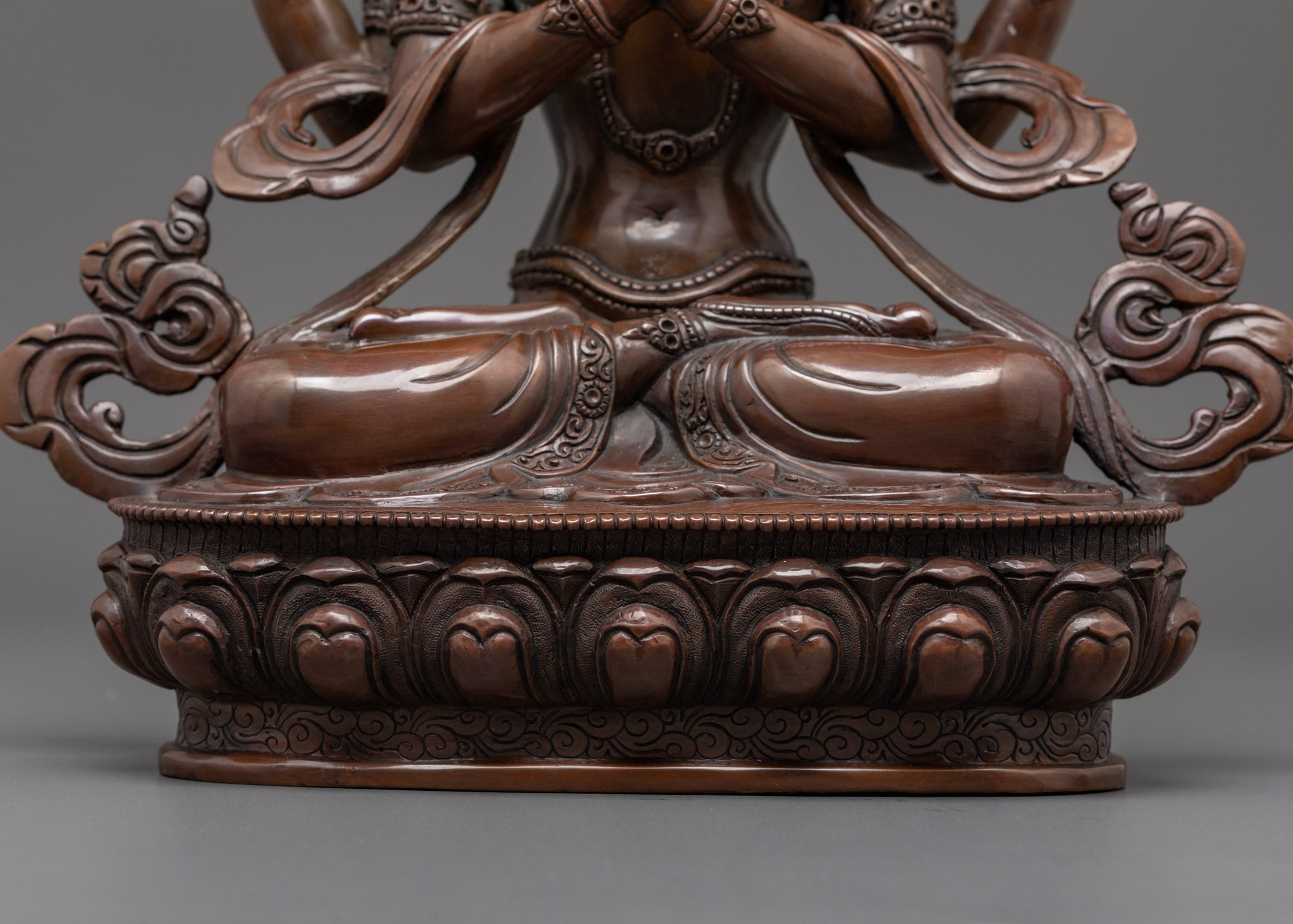 Oxidized Chenrezig Statue | Handmade Symbol of Protection