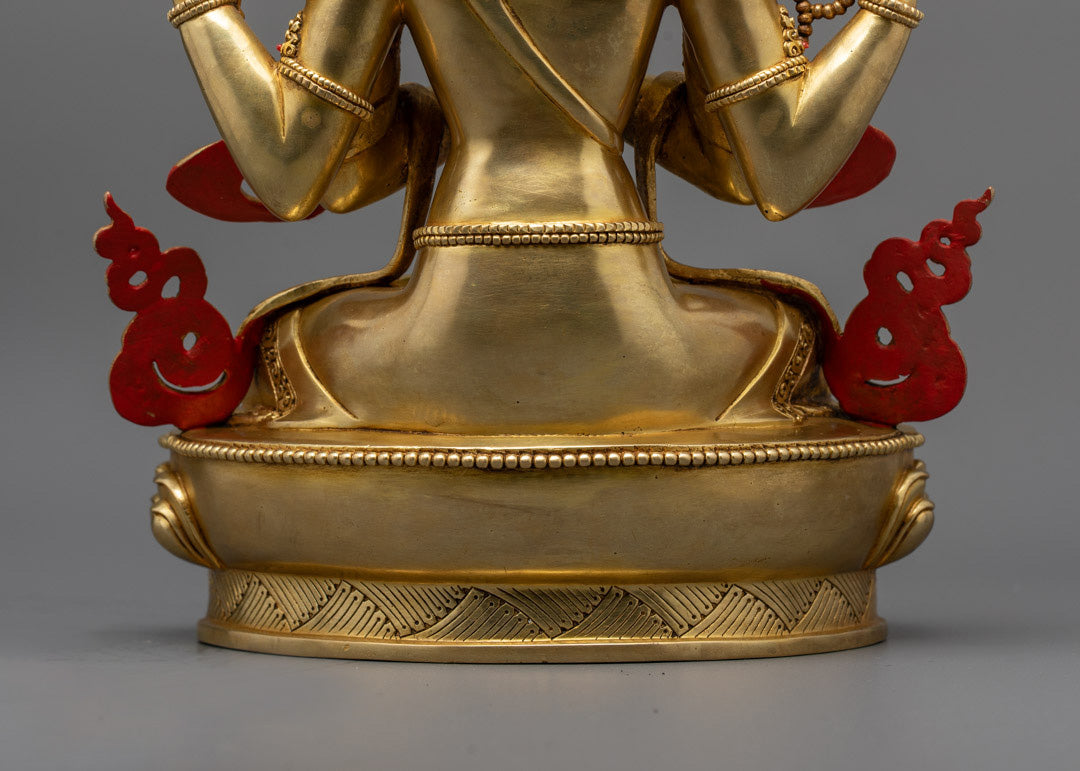 Handmade Chenrezig Sculpture | Traditional Himalayan Craftsmanship