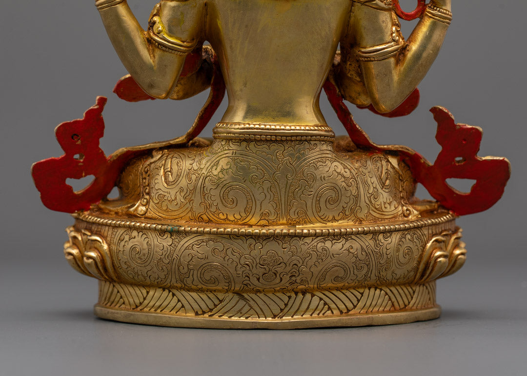 Beautifully Hand-Carved Chenrezig Statue | Avalokiteshvara Deity