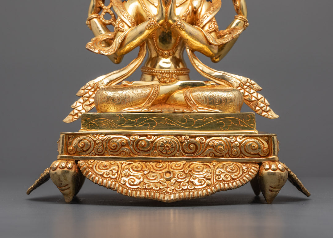 Hand Crafted Tibetan Diety Chenrezig Statue