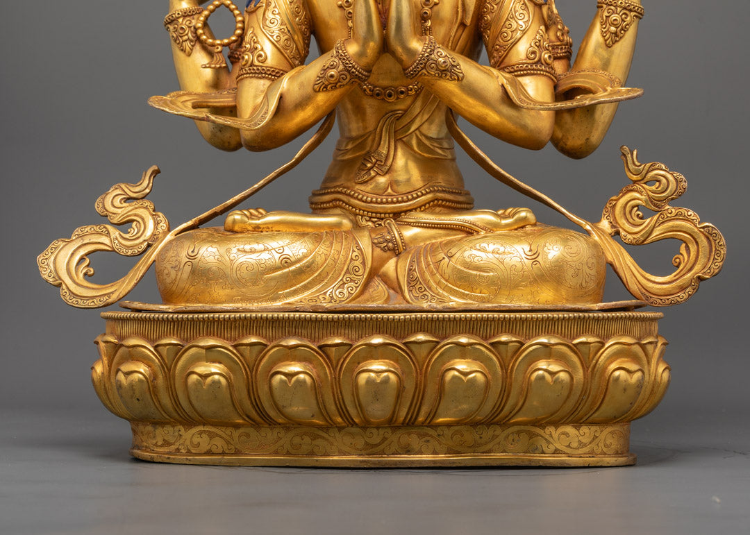 Four-Armed Chenrezig Statue | Himalayan Buddhist Protector