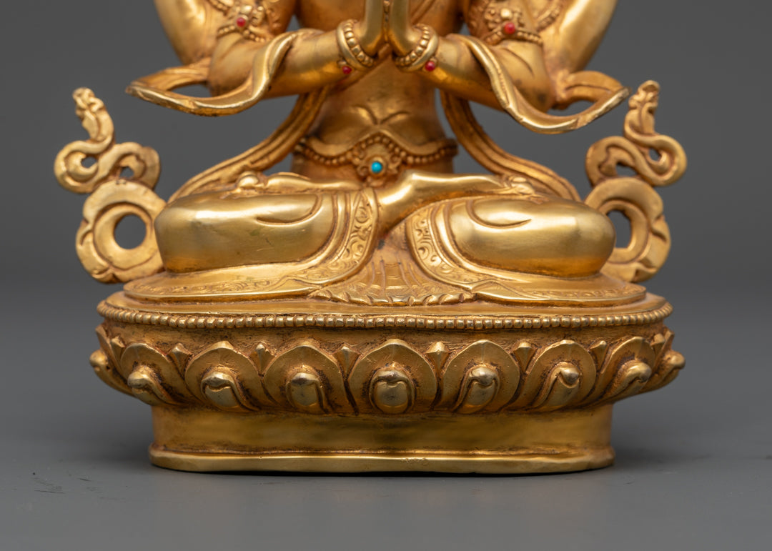 Chenrezig Statue | Tibetan Hand-Carved Sculpture of Avalokiteshvara