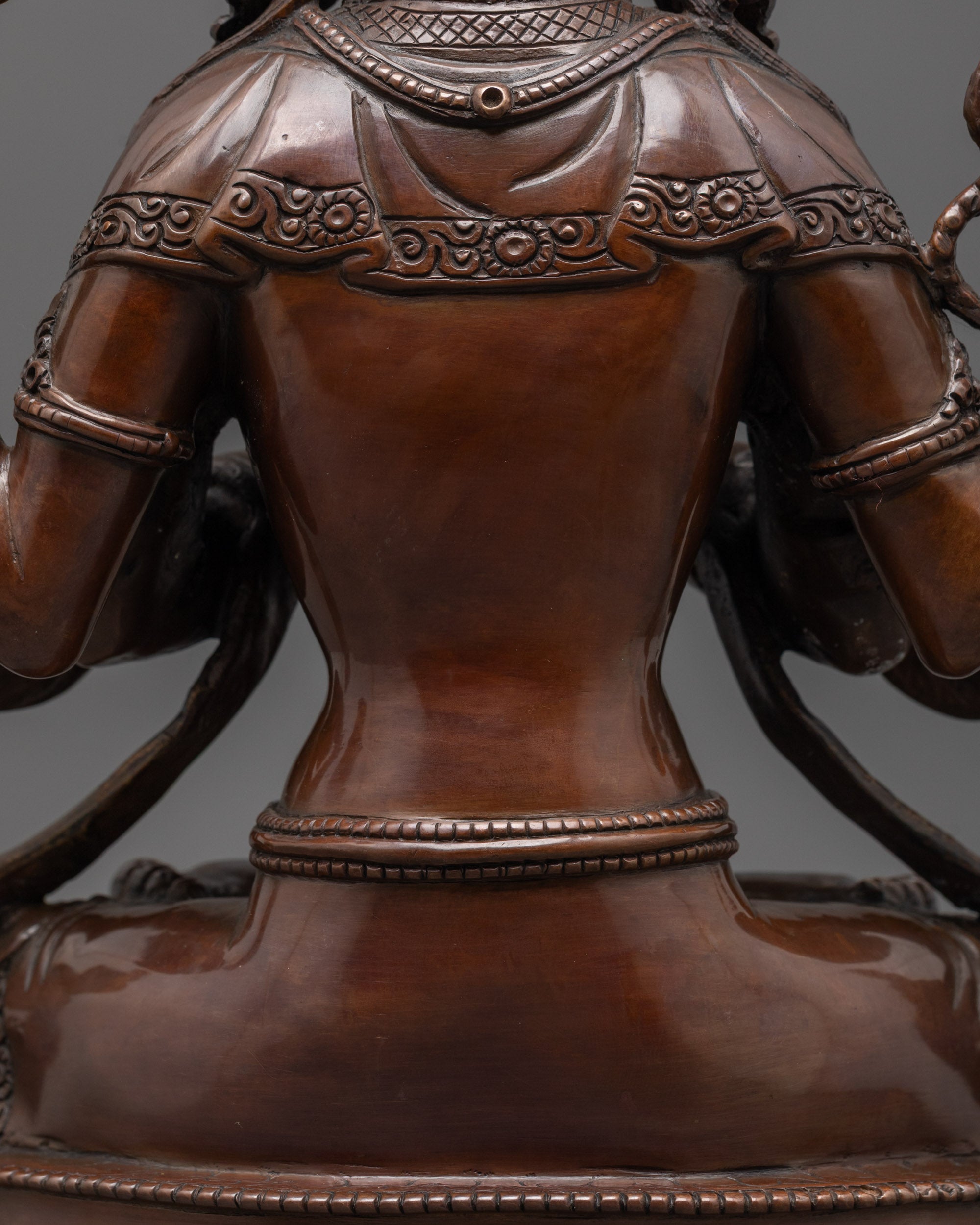 Oxidized Chenrezig Statue | Handmade Symbol of Protection