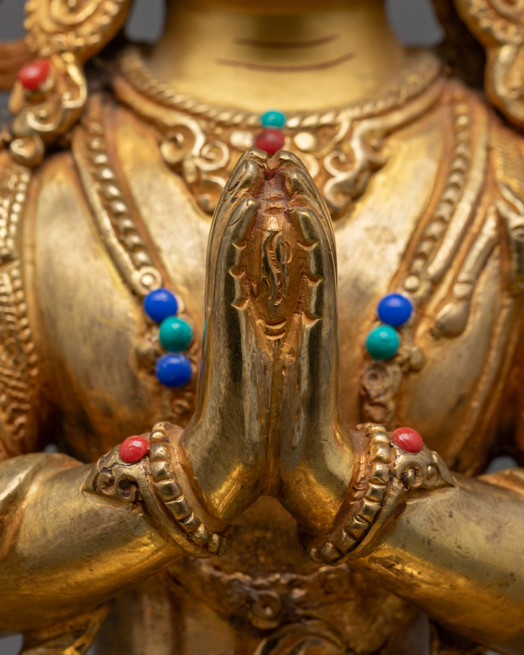 Hand-carved Chenrezig Statue | Handmade Tibetan Statue