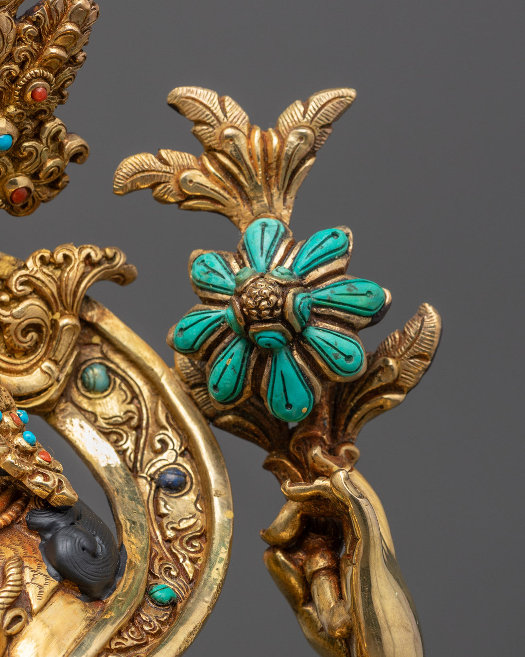 Hand-Craved Sacred Chenrezig Statue | Traditional Tibetan Art