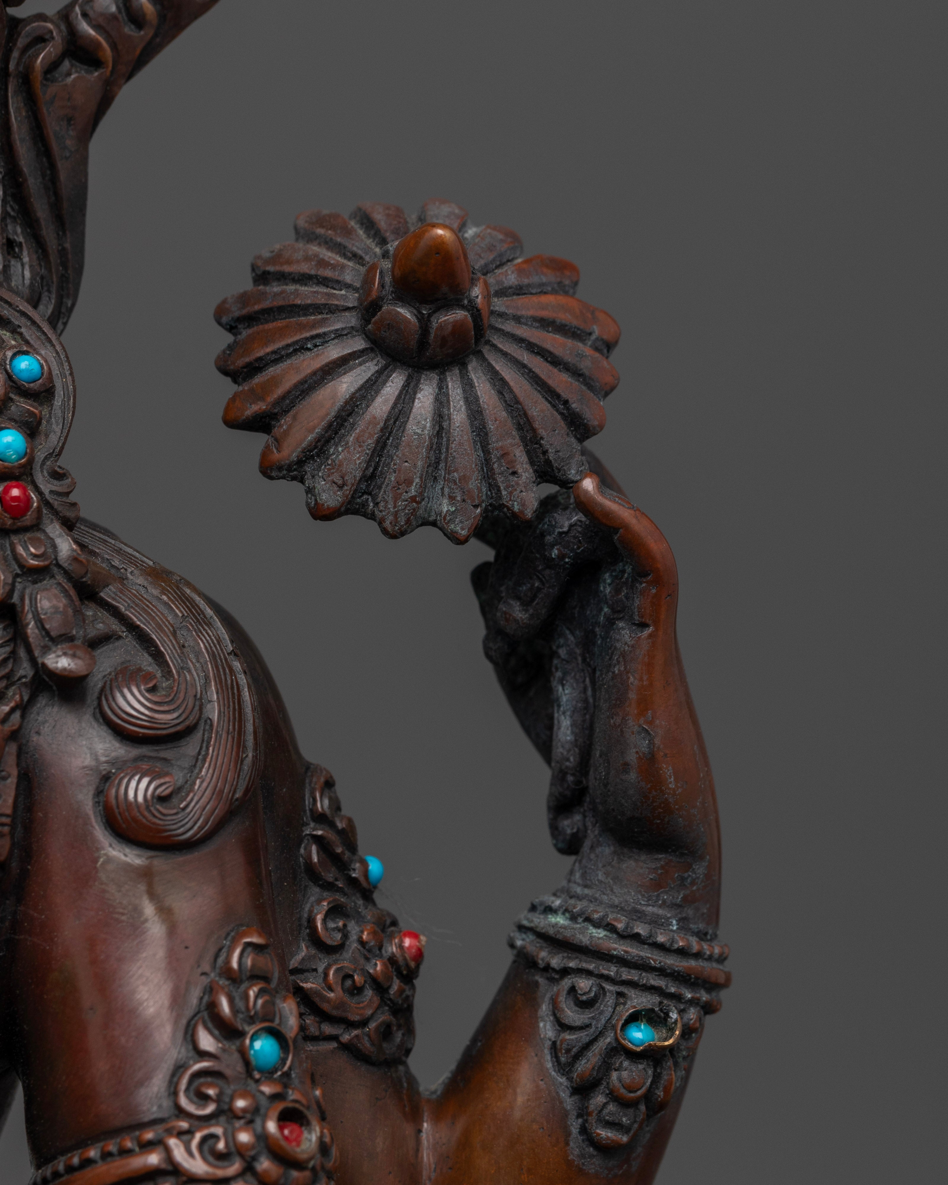 Oxidized Chenrezig Statue: Sacred Art for Peace