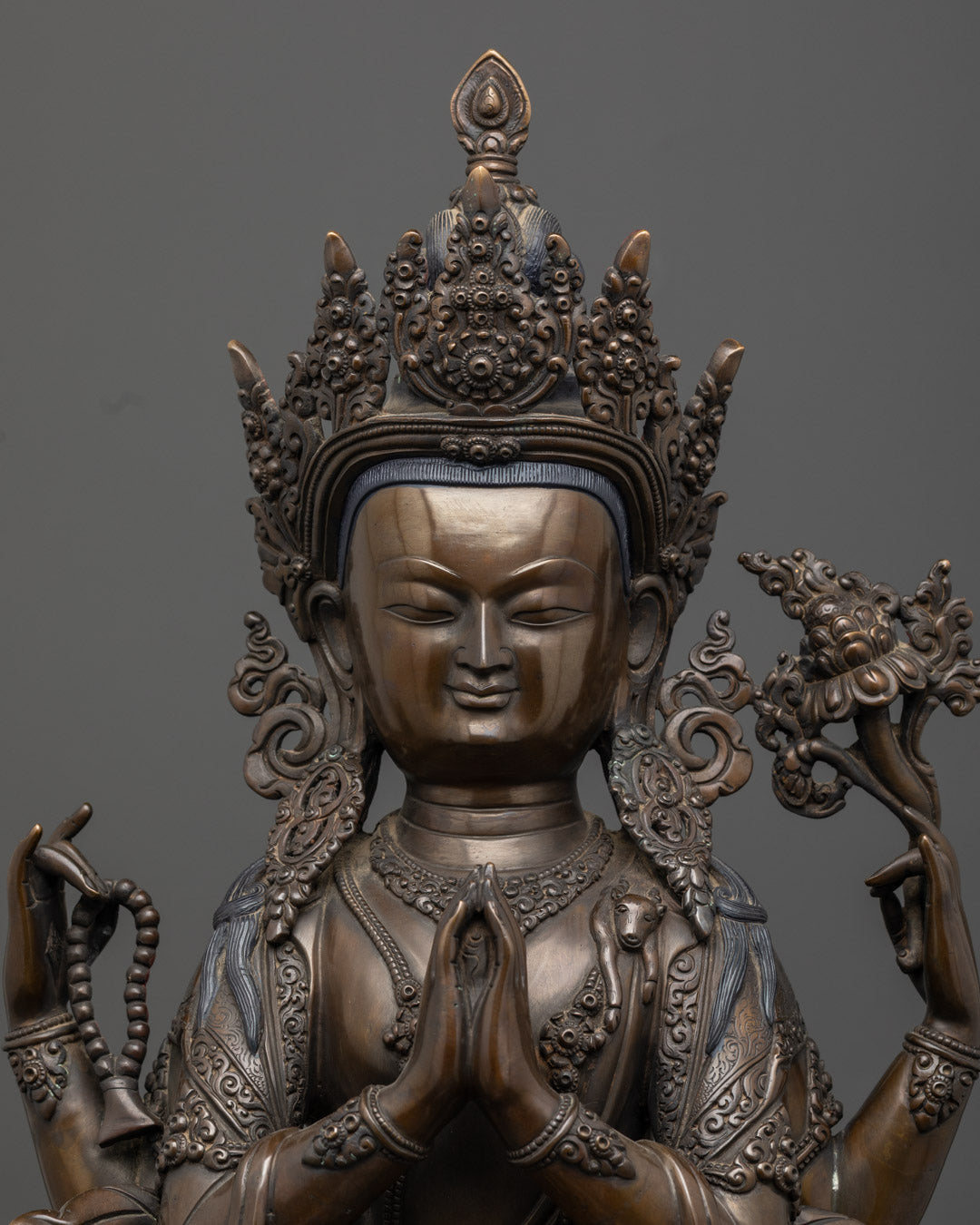 Handcrafted Chenrezig Statue | Tibetan Buddha of Compassion